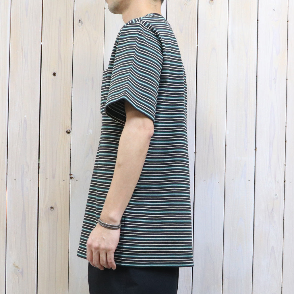 【SALE30%OFF】SOUTH2 WEST8 : S/S Round Pocket Tee-Cotton Multi Narrow Stripe Jersey (Black)