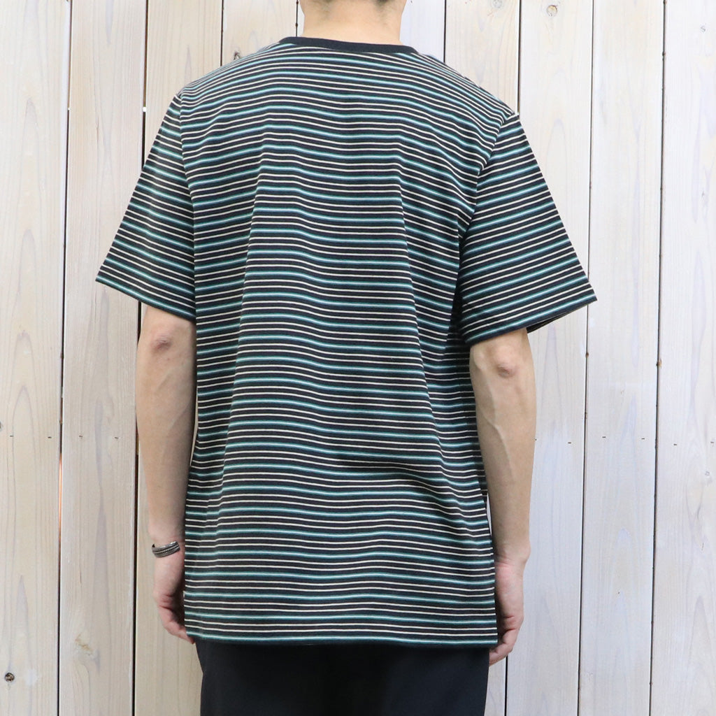 【SALE30%OFF】SOUTH2 WEST8 : S/S Round Pocket Tee-Cotton Multi Narrow Stripe Jersey (Black)