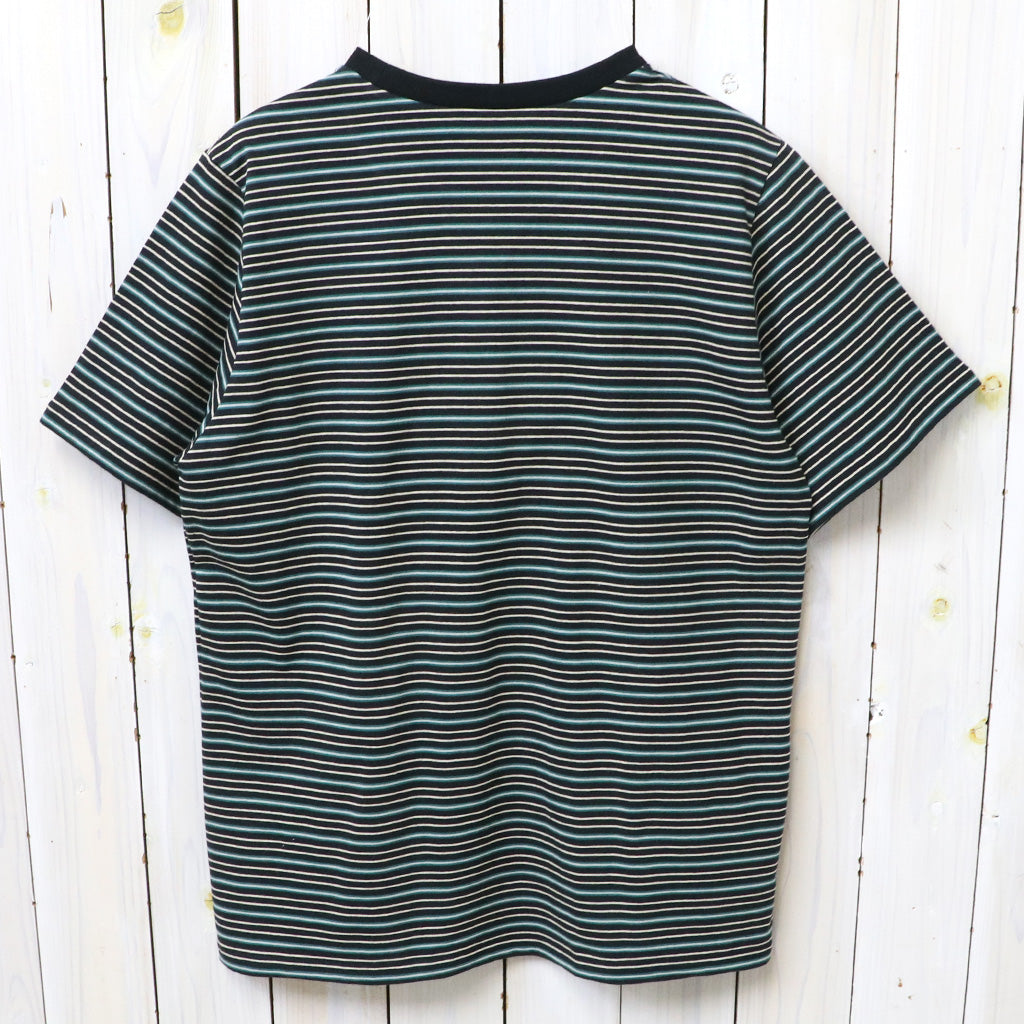 【SALE30%OFF】SOUTH2 WEST8 : S/S Round Pocket Tee-Cotton Multi Narrow Stripe Jersey (Black)
