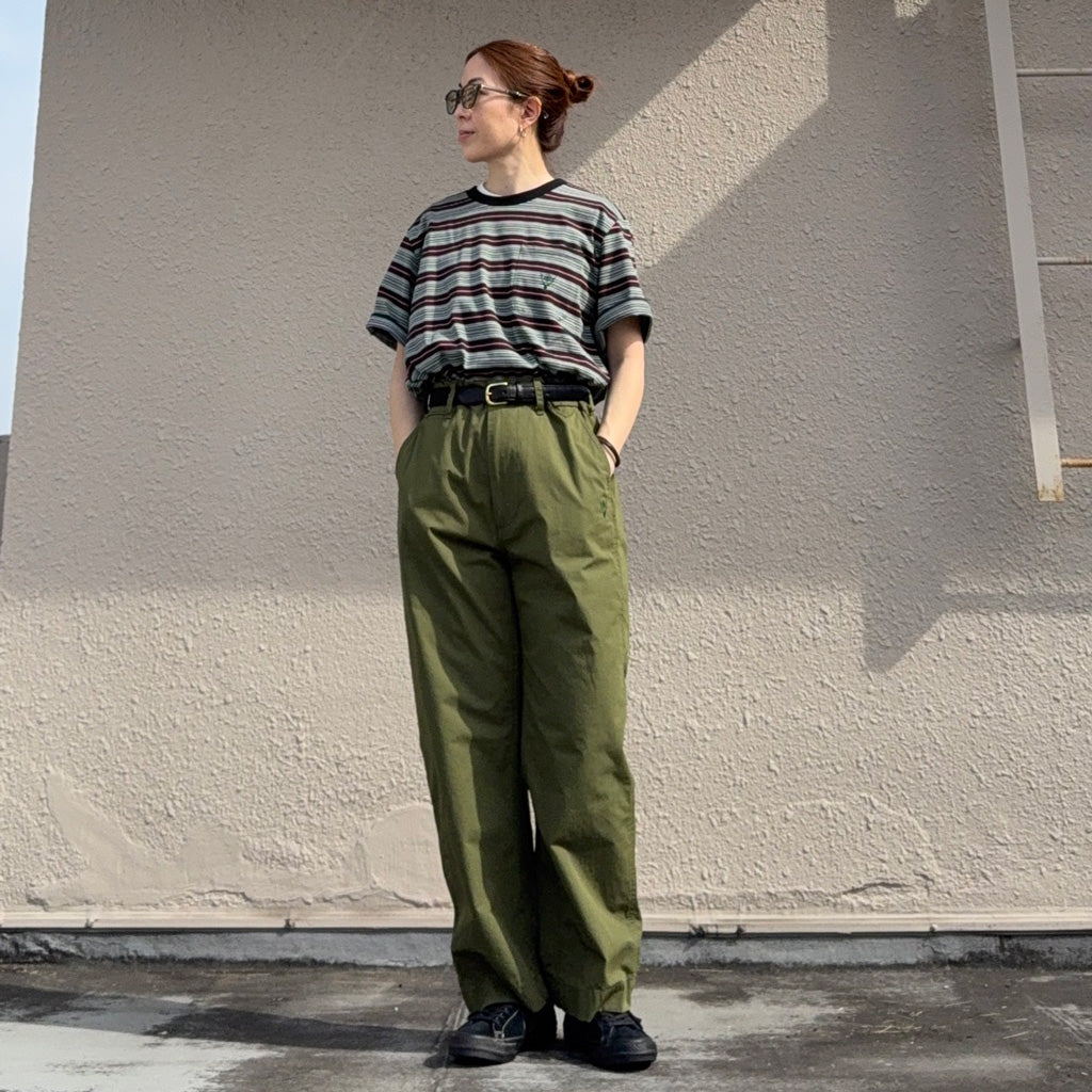 【SALE30%OFF】SOUTH2 WEST8 : S/S Round Pocket Tee-Cotton Multi Wide Stripe Jersey (Black)