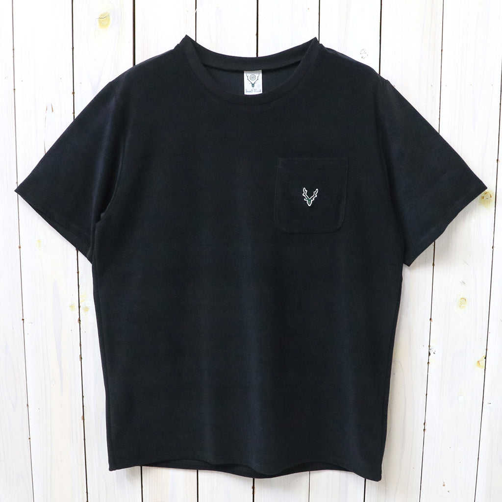 【SALE30%OFF】SOUTH2 WEST8 : S/S Round Pocket Tee-C/Pe Pile (Black)