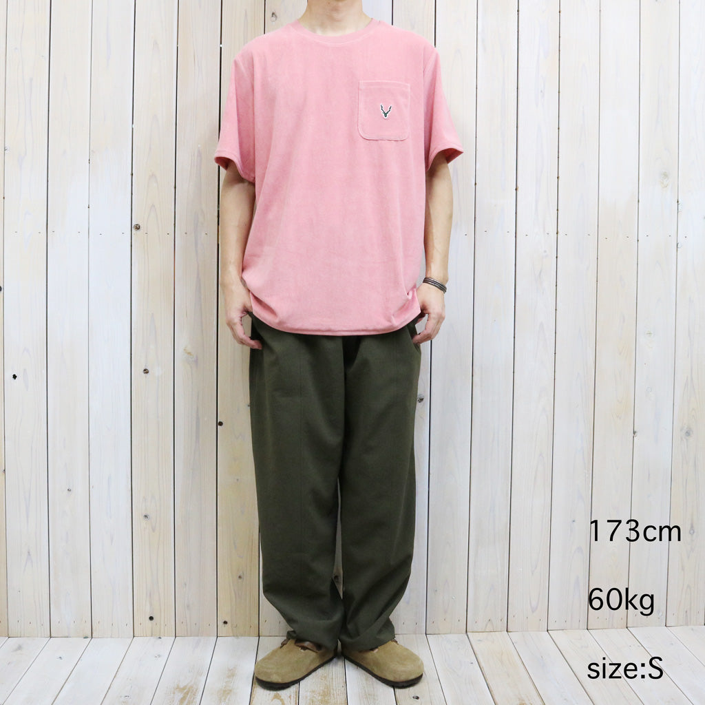 【SALE30%OFF】SOUTH2 WEST8 : S/S Round Pocket Tee-C/Pe Pile (Pink)