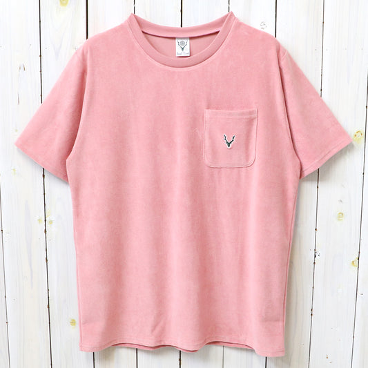 SOUTH2 WEST8 : S/S Round Pocket Tee-C/Pe Pile (Pink)