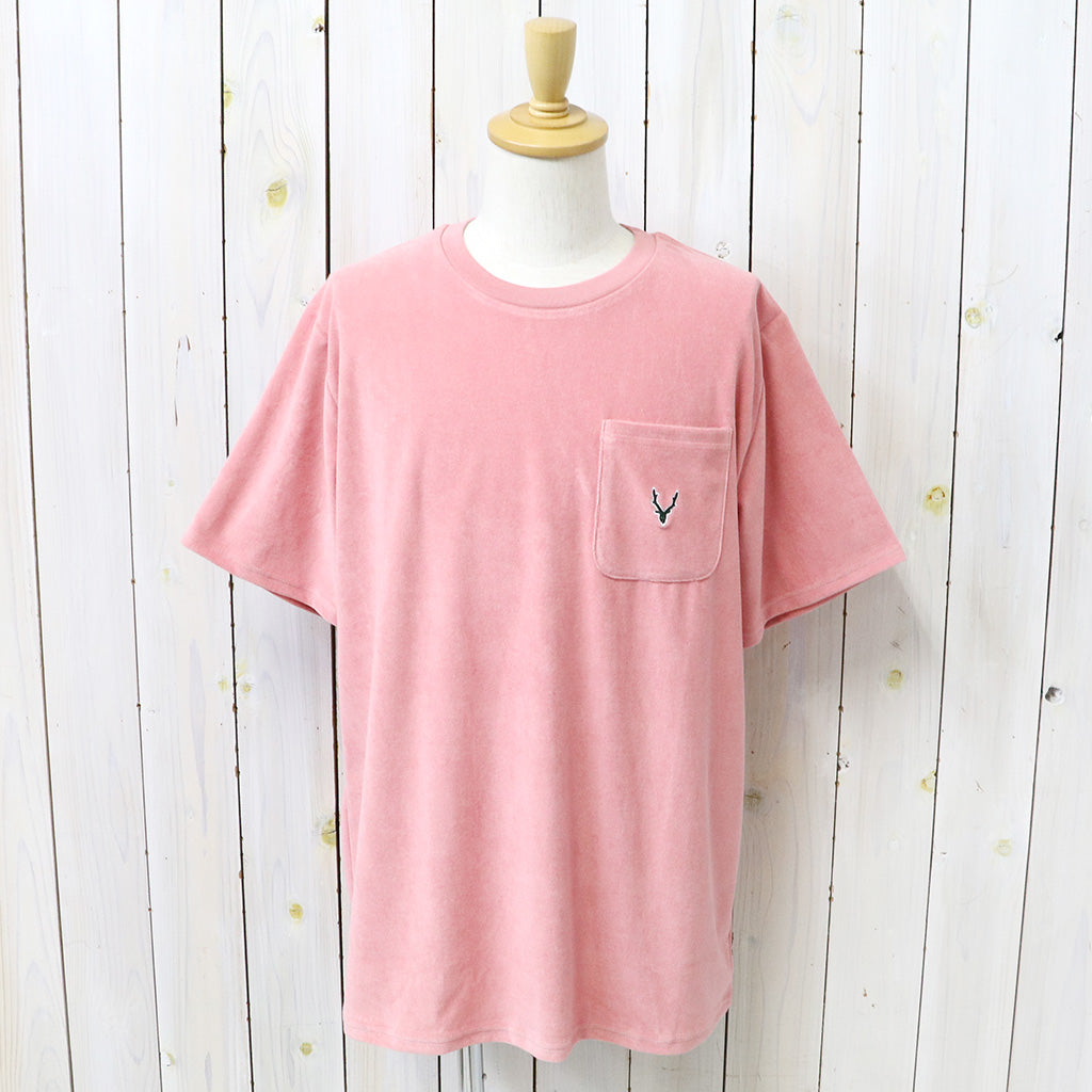 【SALE30%OFF】SOUTH2 WEST8 : S/S Round Pocket Tee-C/Pe Pile (Pink)