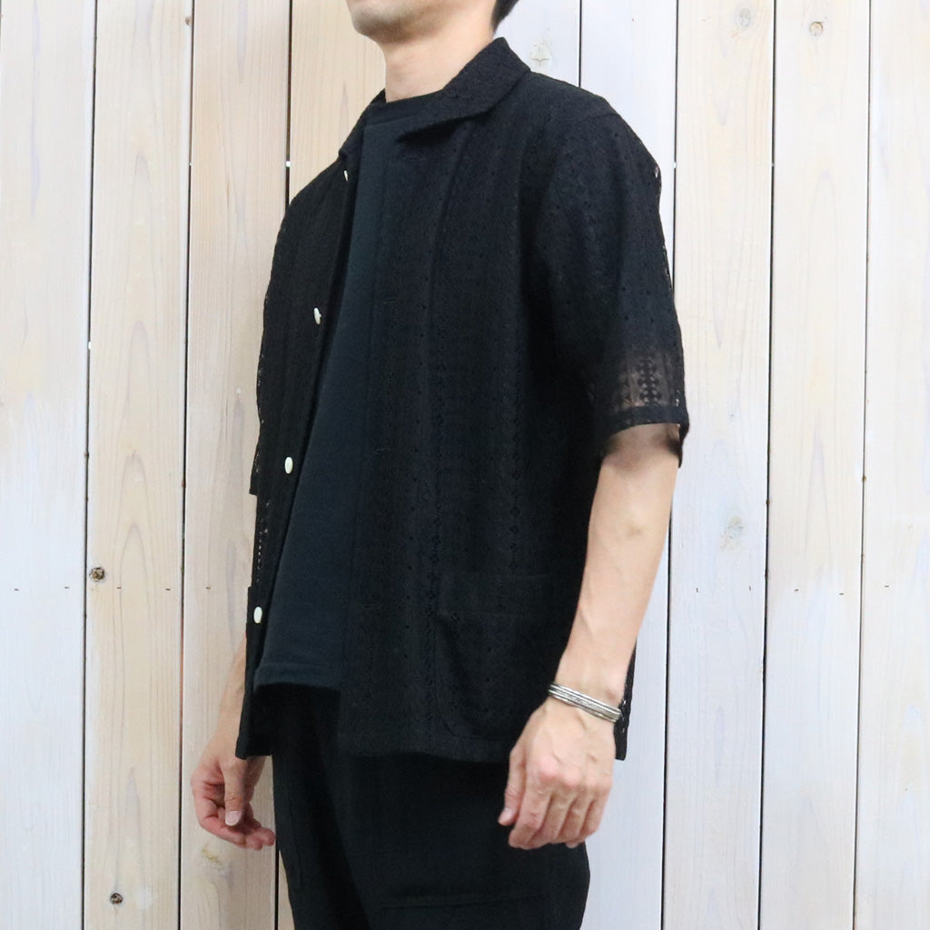 Needles : S/S Widespread Collar Shirt-Raschel Lace