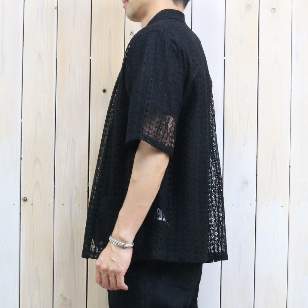 Needles : S/S Widespread Collar Shirt-Raschel Lace
