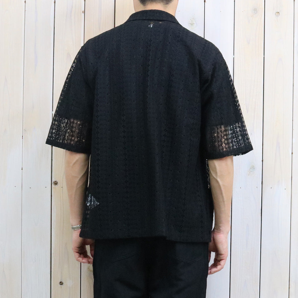 Needles : S/S Widespread Collar Shirt-Raschel Lace