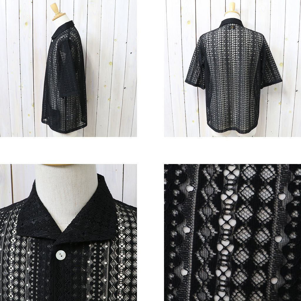Needles : S/S Widespread Collar Shirt-Raschel Lace