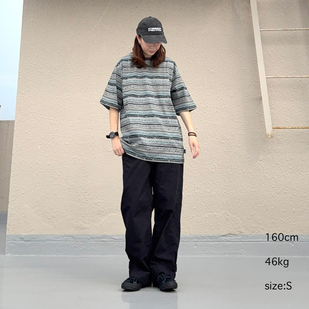 【SALE30%OFF】SOUTH2 WEST8 : S/S Crew Neck Tee-Stripe Jersey/Stripe Printed (Grey)