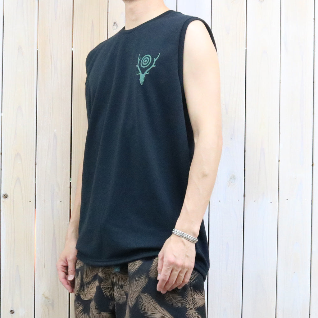 【SALE30%OFF】SOUTH2 WEST8 : Sleeveless Crew Neck Tee-Skull & Target (Black)