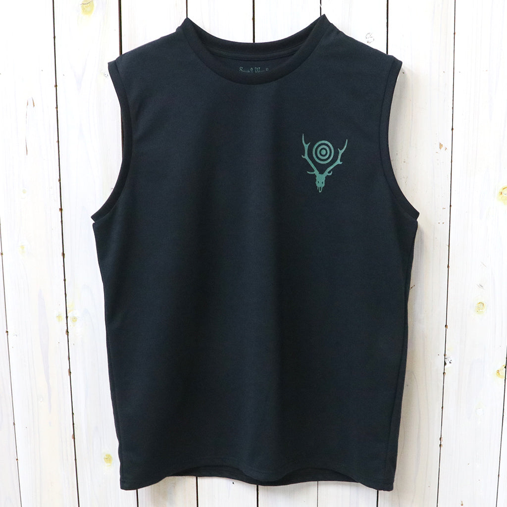 【SALE30%OFF】SOUTH2 WEST8 : Sleeveless Crew Neck Tee-Skull & Target (Black)