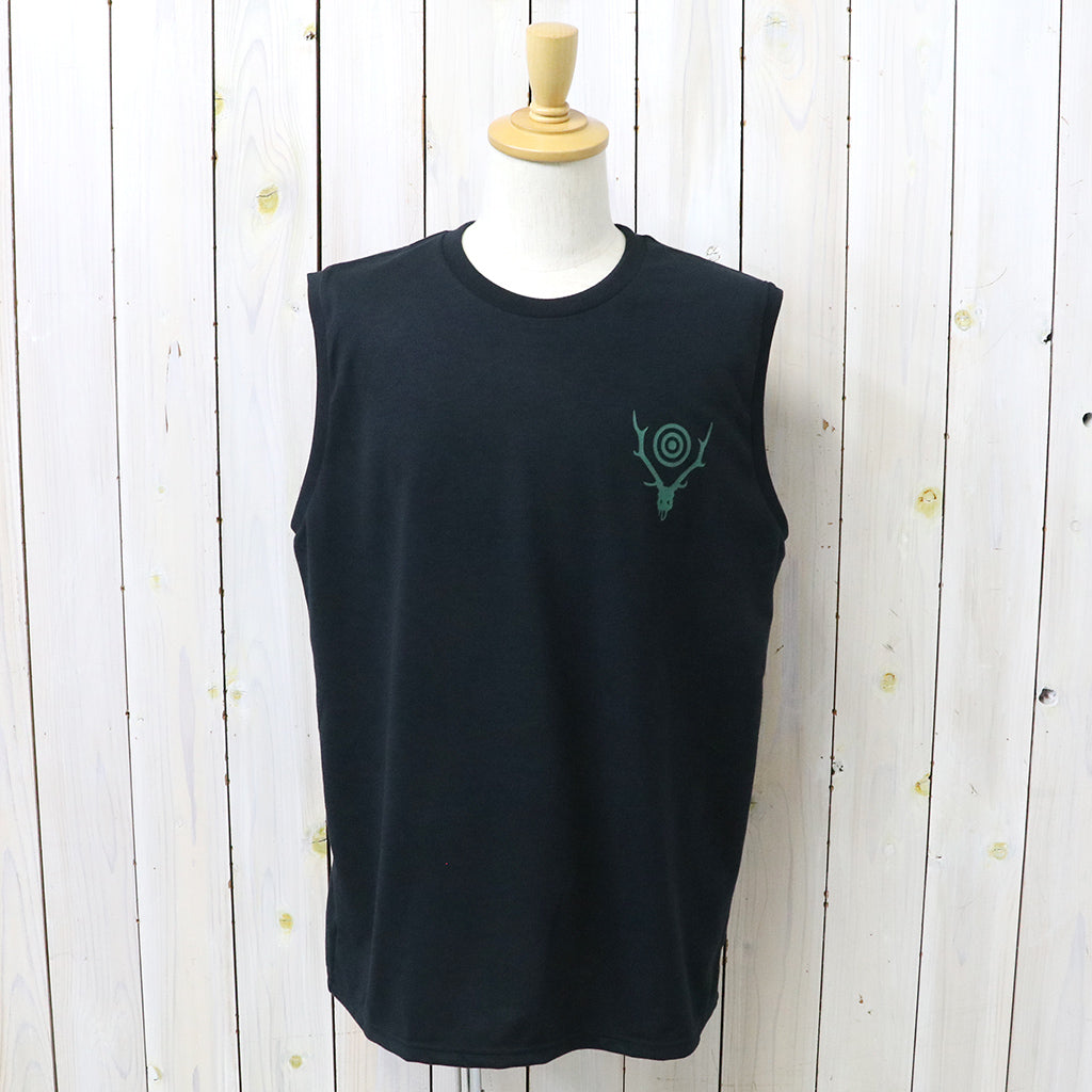 【SALE30%OFF】SOUTH2 WEST8 : Sleeveless Crew Neck Tee-Skull & Target (Black)