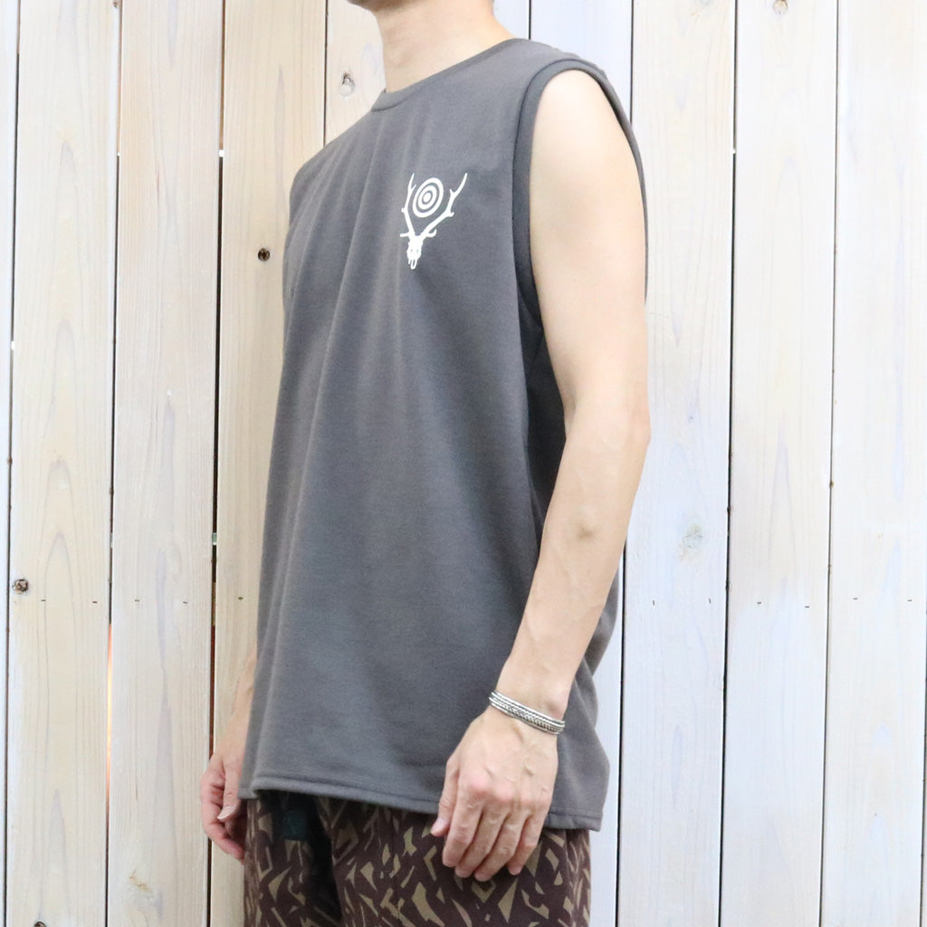 【SALE30%OFF】SOUTH2 WEST8 : Sleeveless Crew Neck Tee-Skull & Target (Grey)