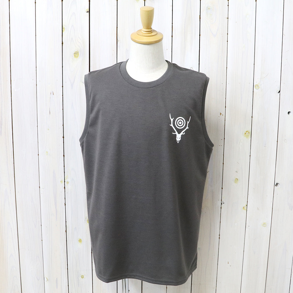 【SALE30%OFF】SOUTH2 WEST8 : Sleeveless Crew Neck Tee-Skull & Target (Grey)