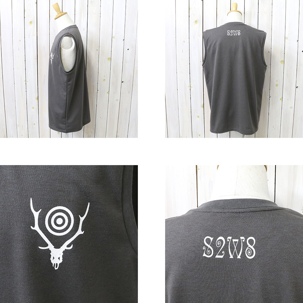 【SALE30%OFF】SOUTH2 WEST8 : Sleeveless Crew Neck Tee-Skull & Target (Grey)
