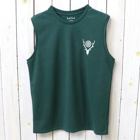 【SALE30%OFF】SOUTH2 WEST8 : Sleeveless Crew Neck Tee-Skull & Target (Green)