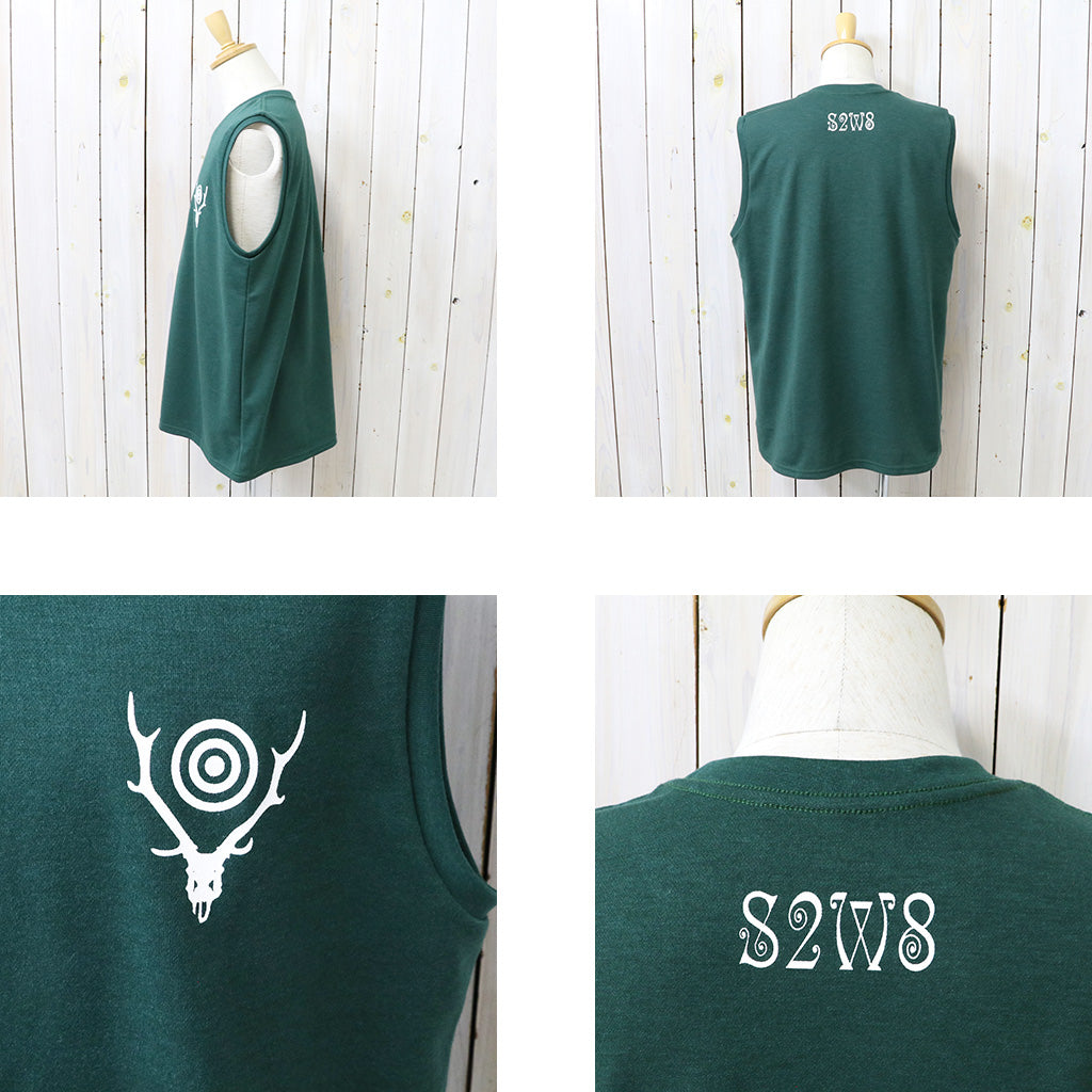SOUTH2 WEST8 : Sleeveless Crew Neck Tee-Skull & Target (Green)