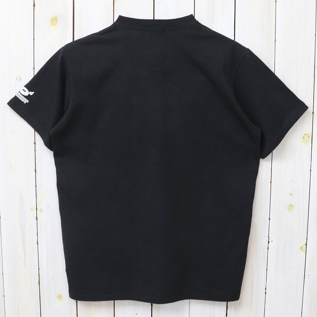 ENGINEERED GARMENTS : Printed Cross Crew Neck T-shirt-Flower (Black)