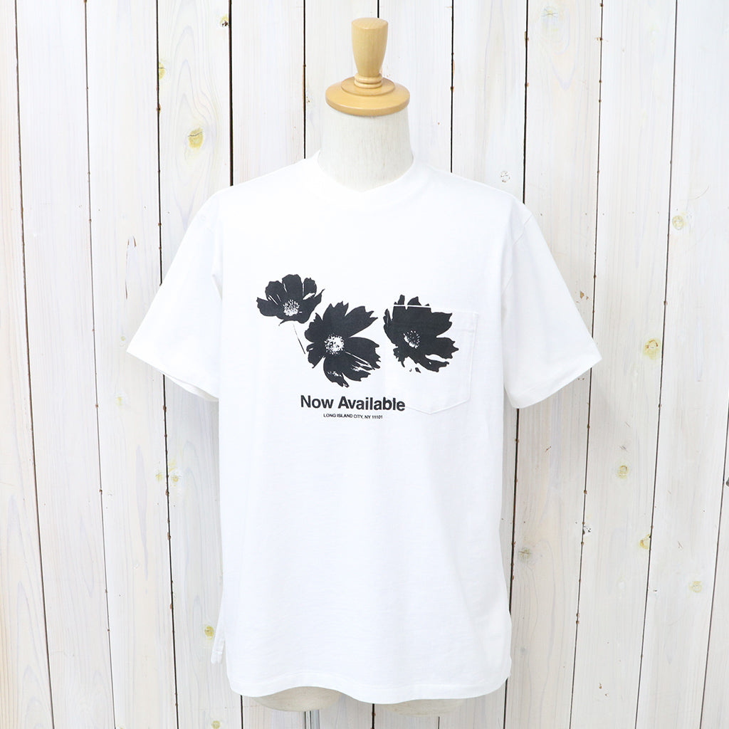 ENGINEERED GARMENTS : Printed Cross Crew Neck T-shirt-Flower (White)