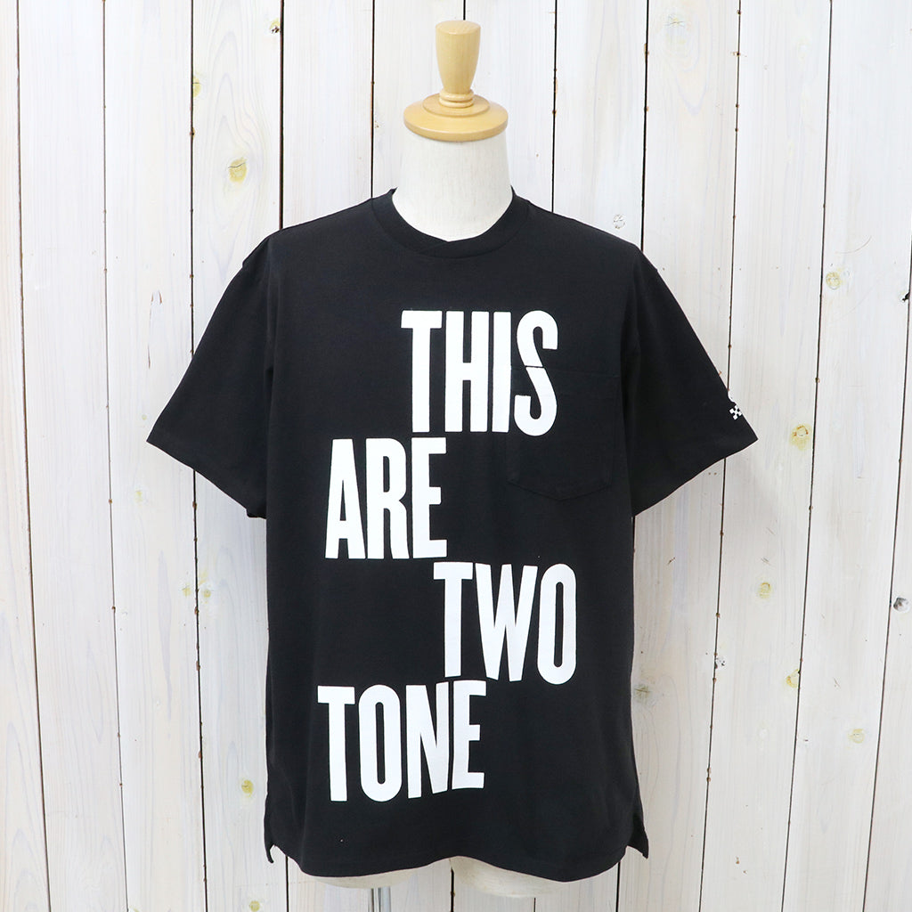 ENGINEERED GARMENTS : Printed Cross Crew Neck T-shirt-This Are (Black)