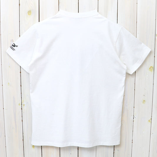 ENGINEERED GARMENTS : Printed Cross Crew Neck T-shirt-This Are (White)