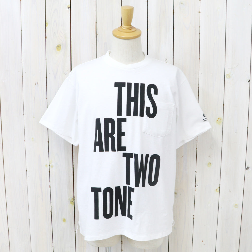【SALE40%OFF】ENGINEERED GARMENTS : Printed Cross Crew Neck T-shirt-This Are (White)