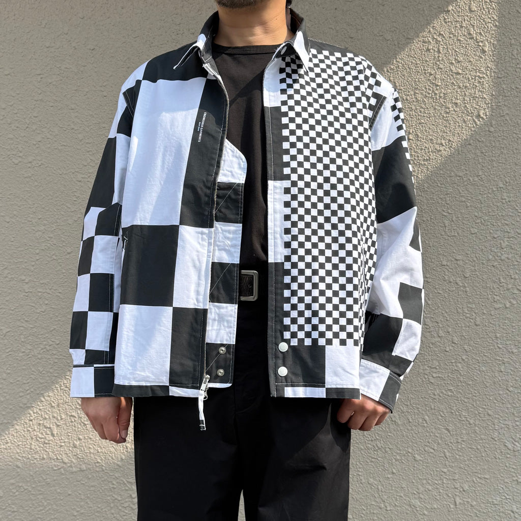 ENGINEERED GARMENTS : Claigton Jacket-Checker Print Cotton Ripstop