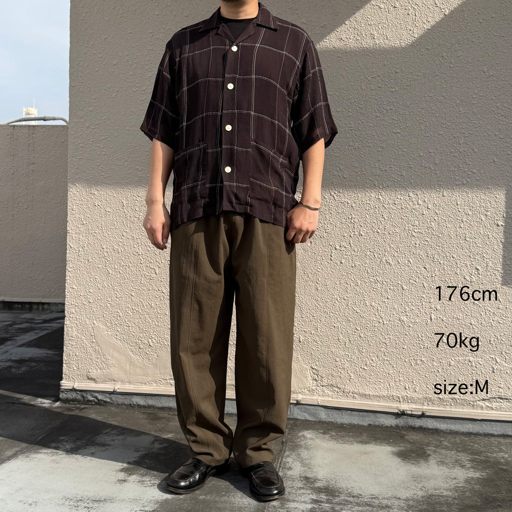 【SALE40%OFF】Needles : Cabana Shirt-Cupra Crepe Plaid (Brown)