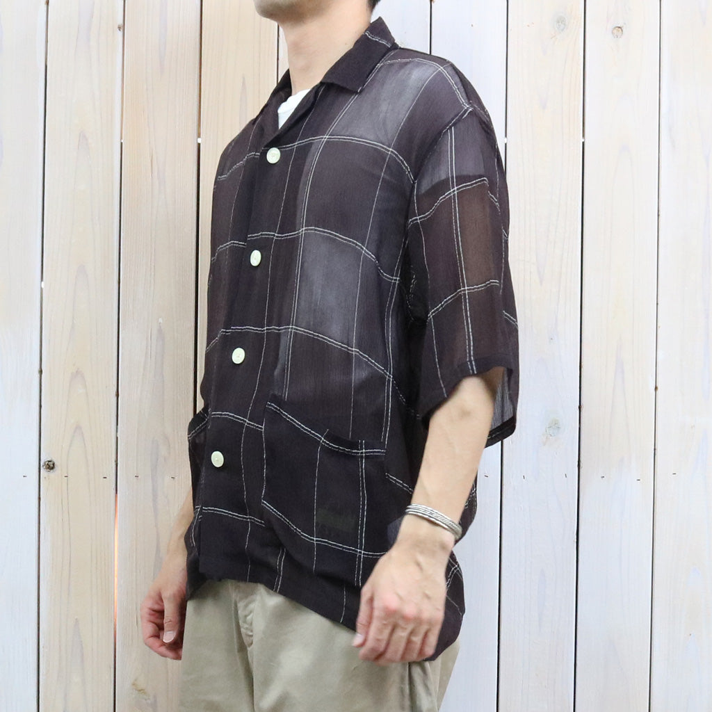 【SALE40%OFF】Needles : Cabana Shirt-Cupra Crepe Plaid (Brown)