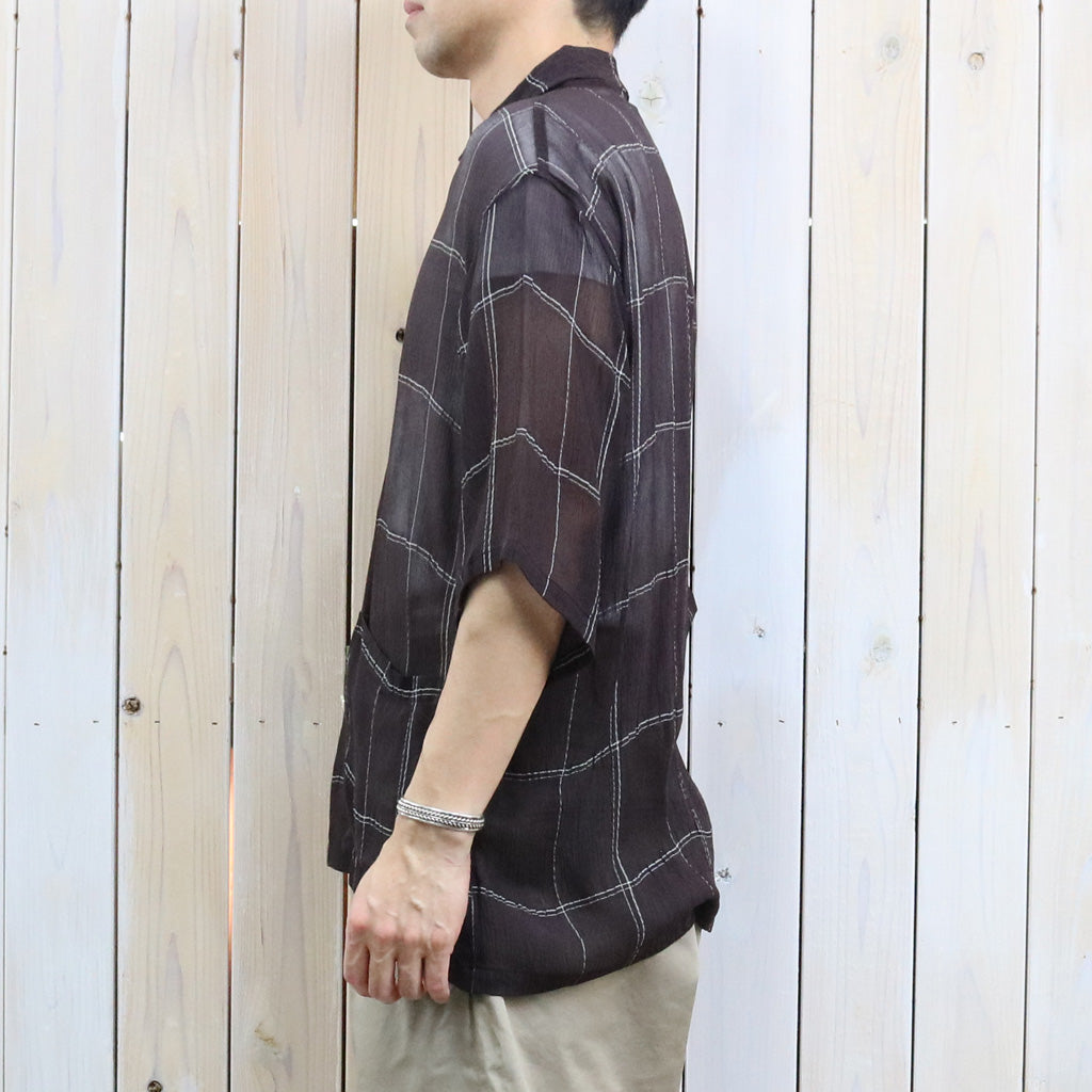 【SALE40%OFF】Needles : Cabana Shirt-Cupra Crepe Plaid (Brown)