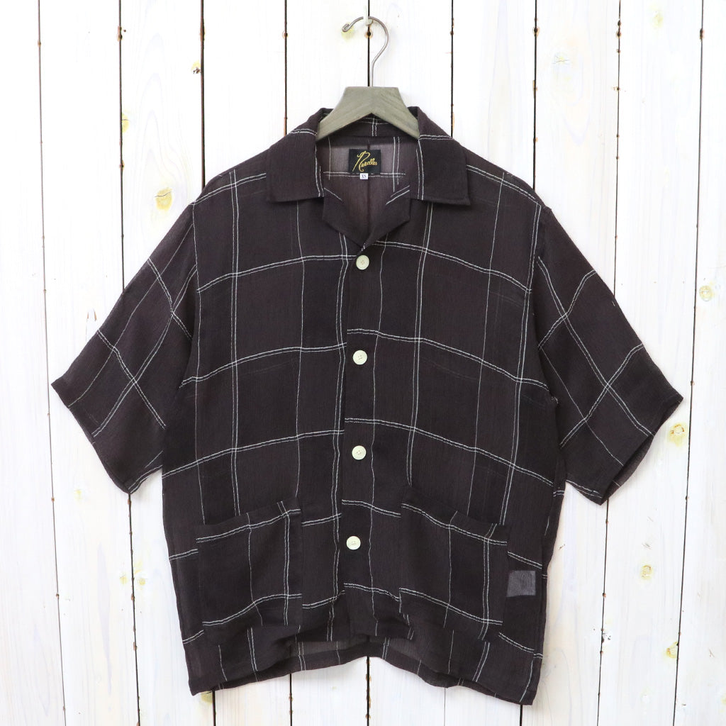 【SALE40%OFF】Needles : Cabana Shirt-Cupra Crepe Plaid (Brown)