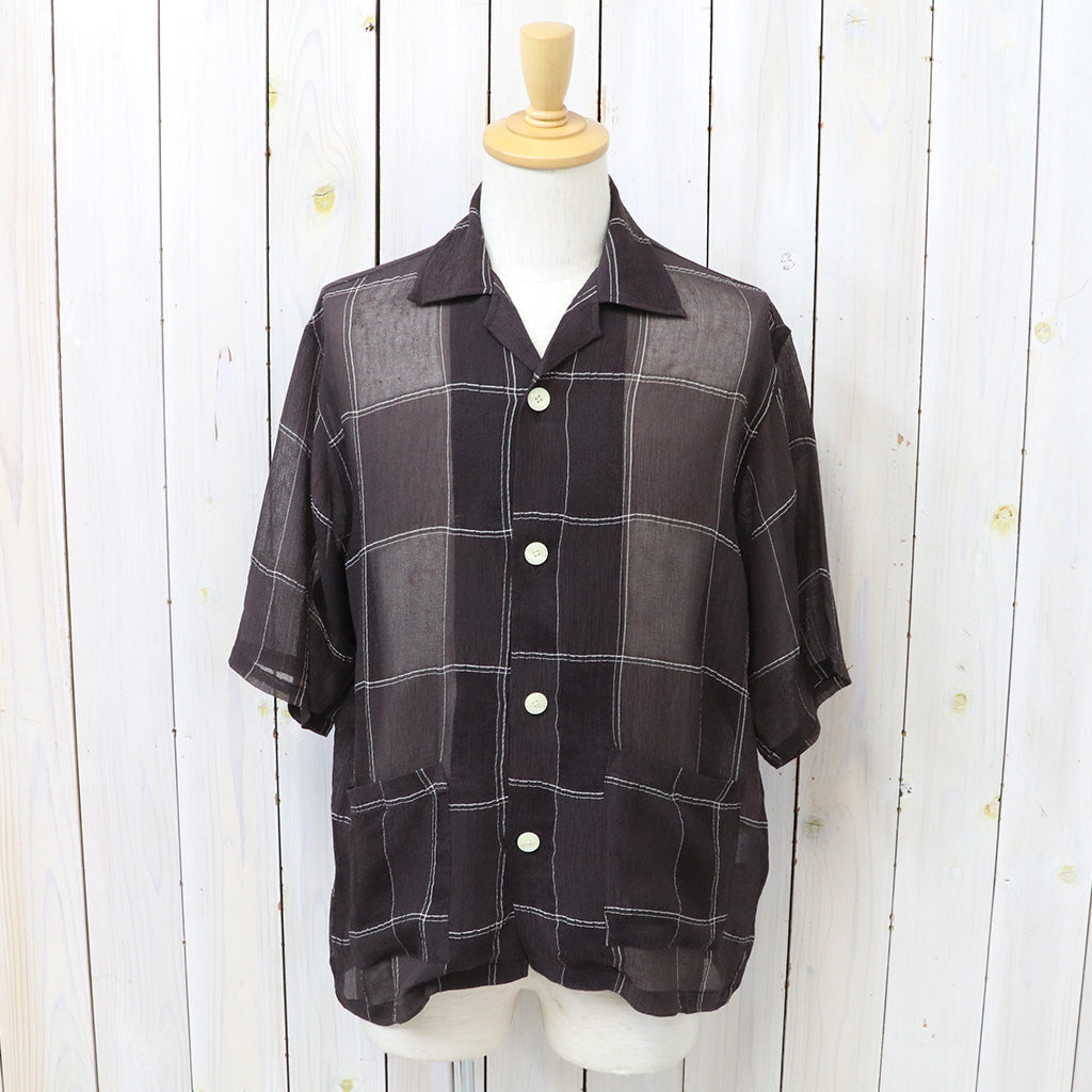 【SALE40%OFF】Needles : Cabana Shirt-Cupra Crepe Plaid (Brown)
