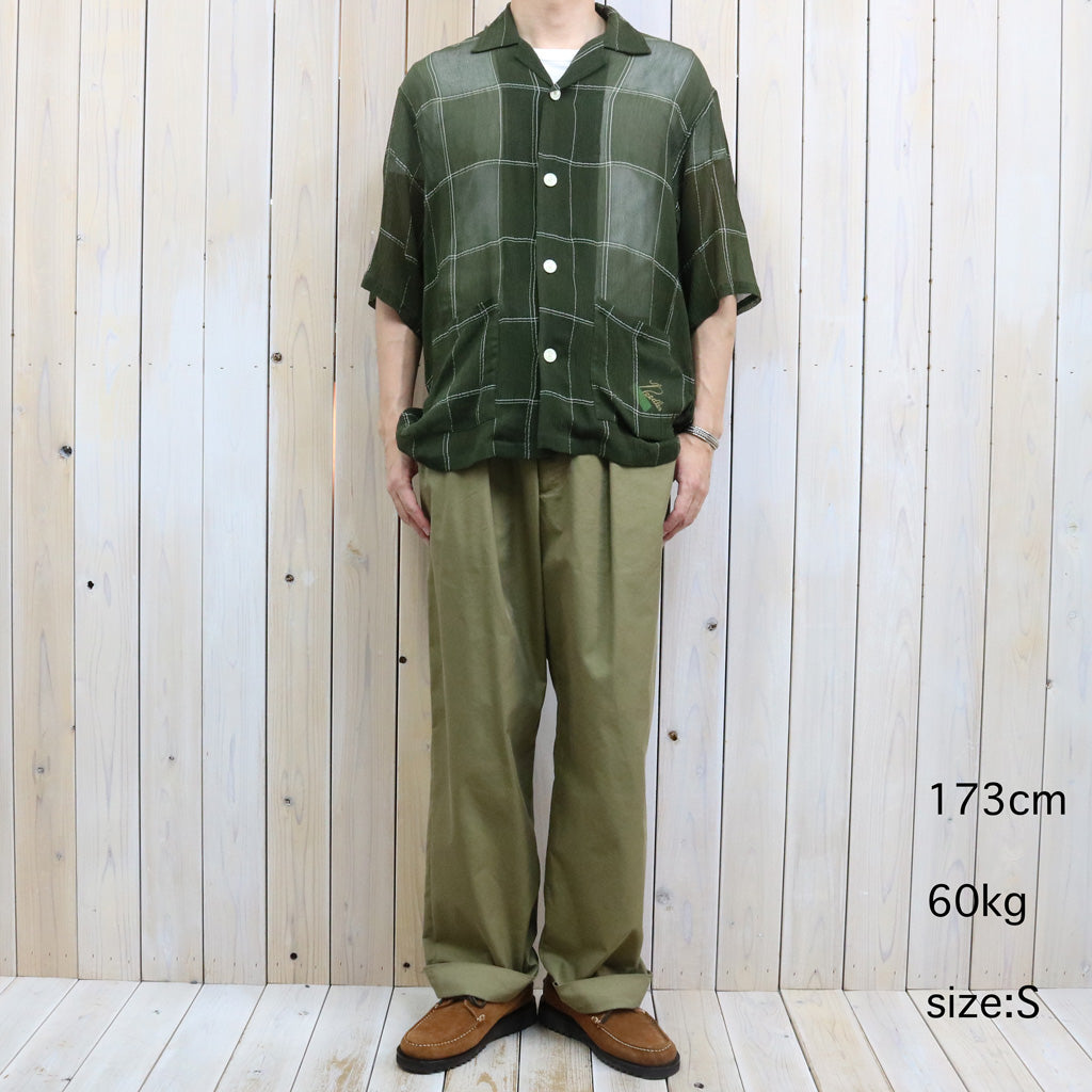 【SALE40%OFF】Needles : Cabana Shirt-Cupra Crepe Plaid (Olive)