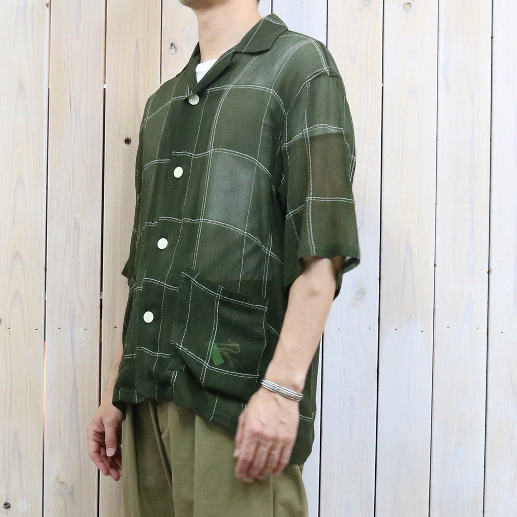 【SALE40%OFF】Needles : Cabana Shirt-Cupra Crepe Plaid (Olive)