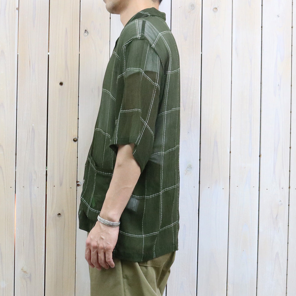 【SALE40%OFF】Needles : Cabana Shirt-Cupra Crepe Plaid (Olive)