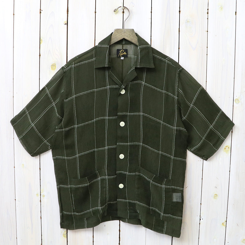 【SALE40%OFF】Needles : Cabana Shirt-Cupra Crepe Plaid (Olive)