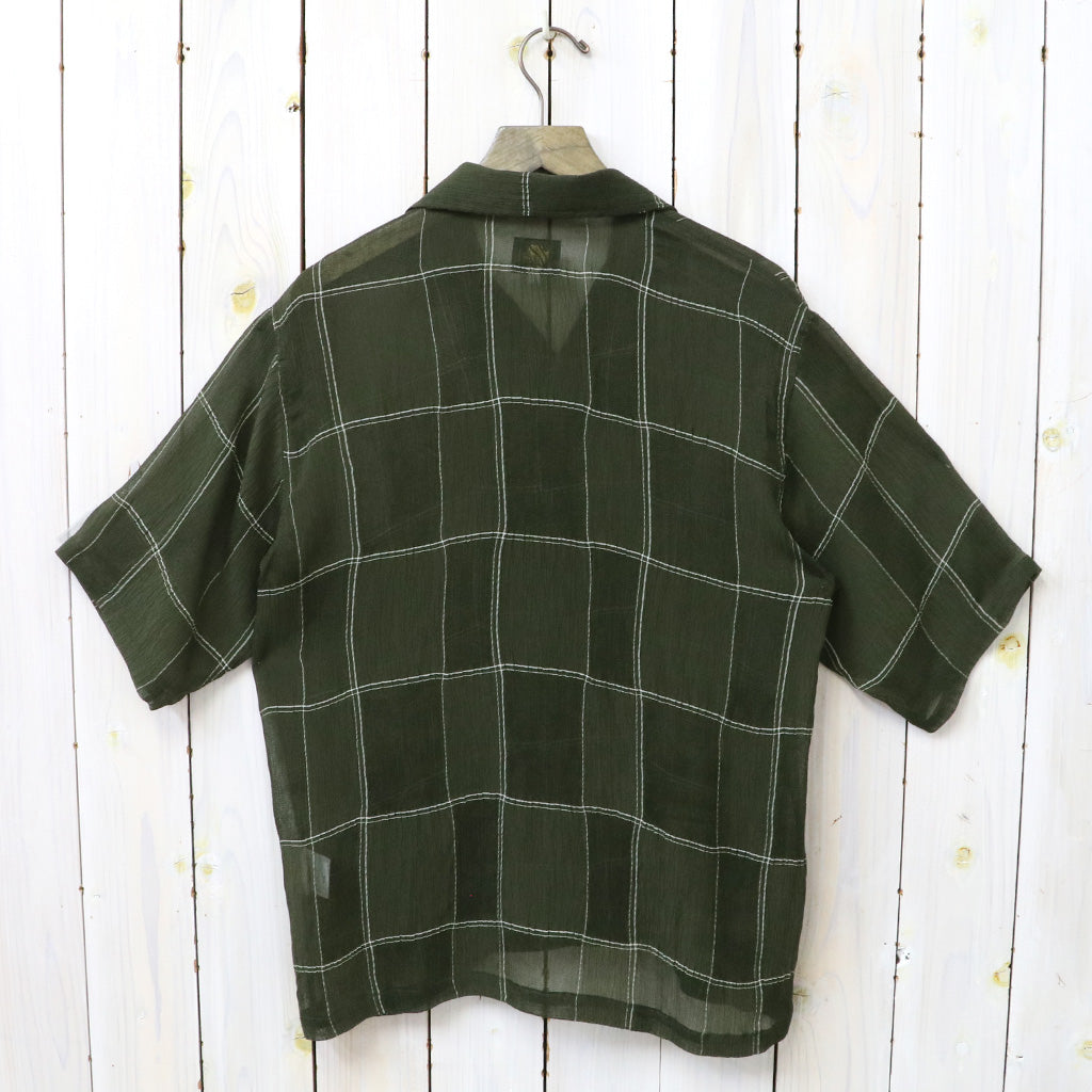 【SALE40%OFF】Needles : Cabana Shirt-Cupra Crepe Plaid (Olive)