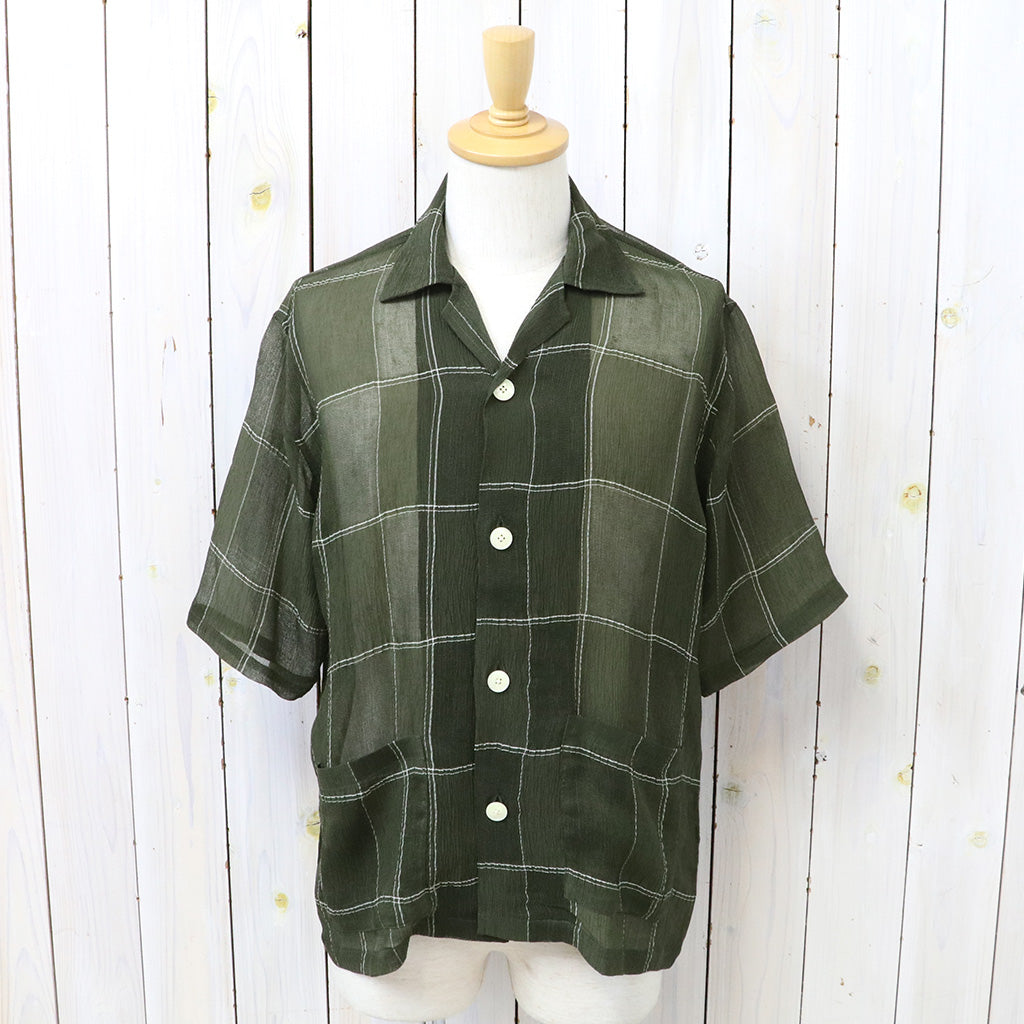 【SALE40%OFF】Needles : Cabana Shirt-Cupra Crepe Plaid (Olive)