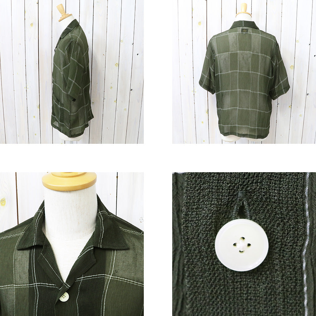 【SALE40%OFF】Needles : Cabana Shirt-Cupra Crepe Plaid (Olive)