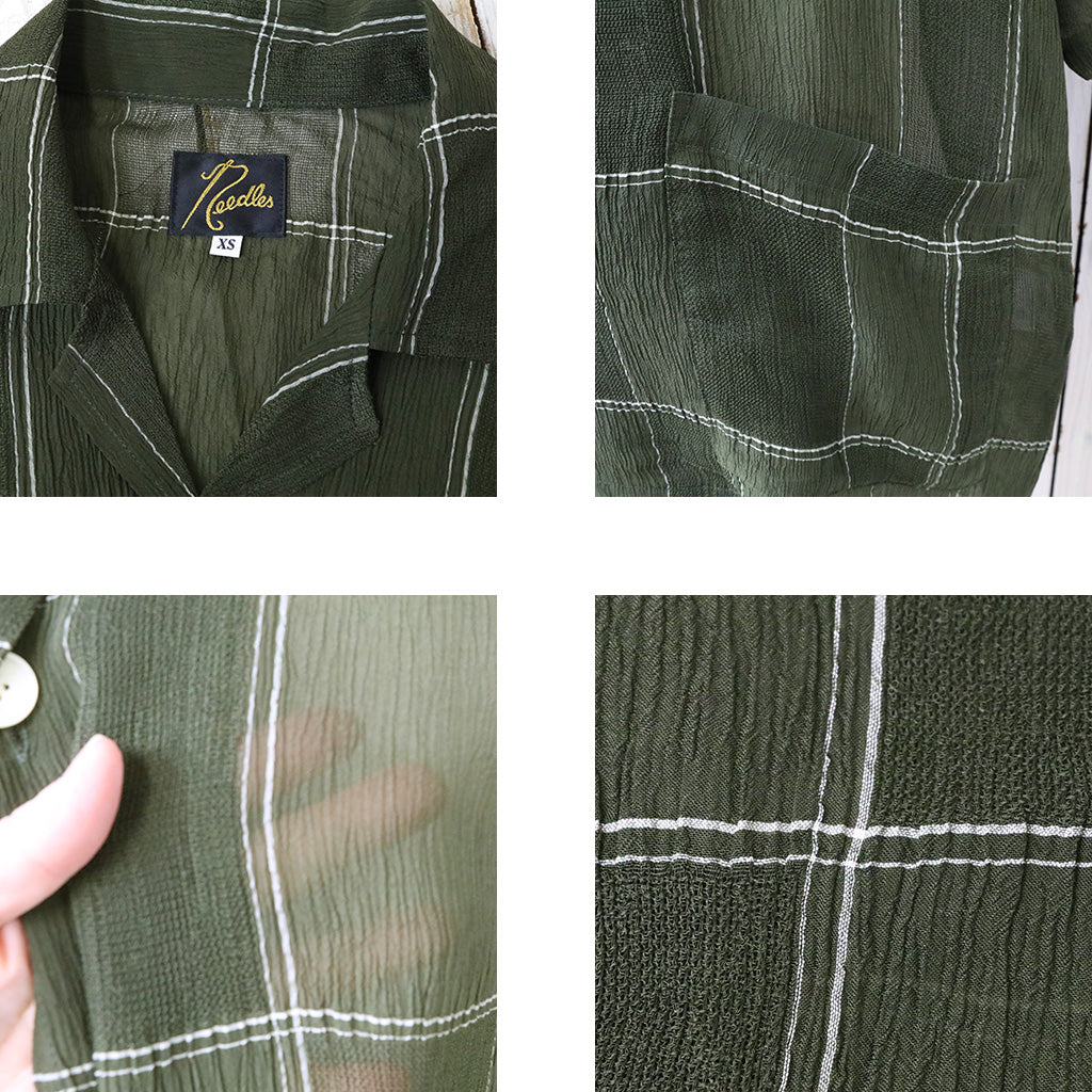 【SALE40%OFF】Needles : Cabana Shirt-Cupra Crepe Plaid (Olive)