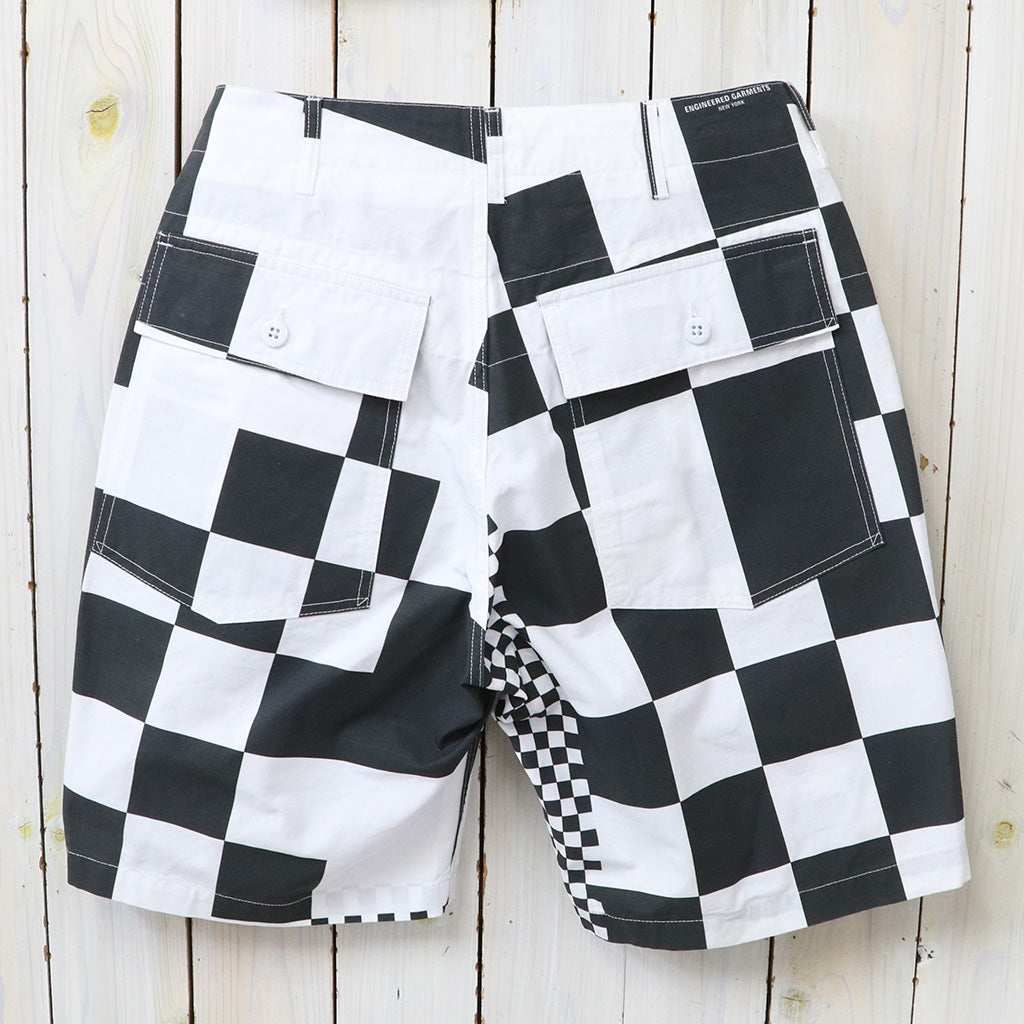ENGINEERED GARMENTS : Fatigue Short-Checker Print Cotton Ripstop