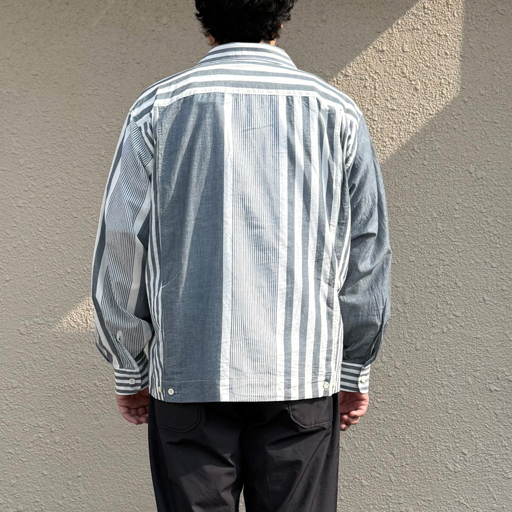 【SALE40%OFF】ENGINEERED GARMENTS : Bowling Shirt-Stripe Cotton Chambray