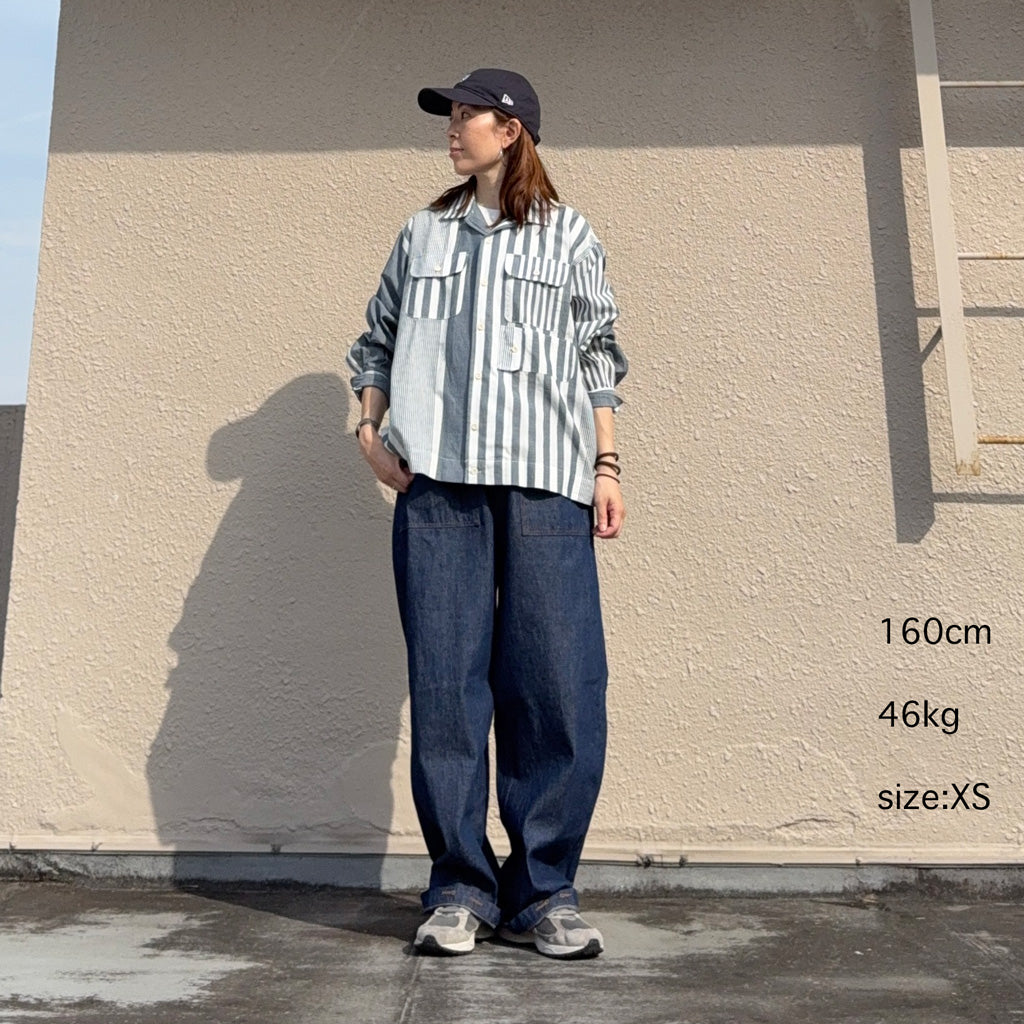 【SALE40%OFF】ENGINEERED GARMENTS : Bowling Shirt-Stripe Cotton Chambray