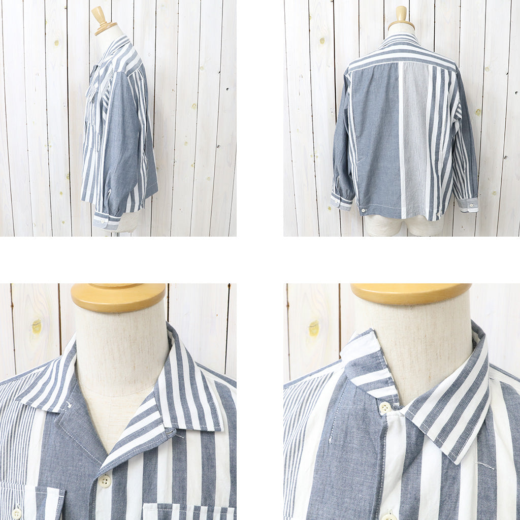 ENGINEERED GARMENTS : Bowling Shirt-Stripe Cotton Chambray