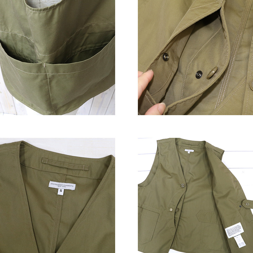 【SALE40%OFF】ENGINEERED GARMENTS : Upland Vest-Lt.Weight Nyco Twill (Khaki)