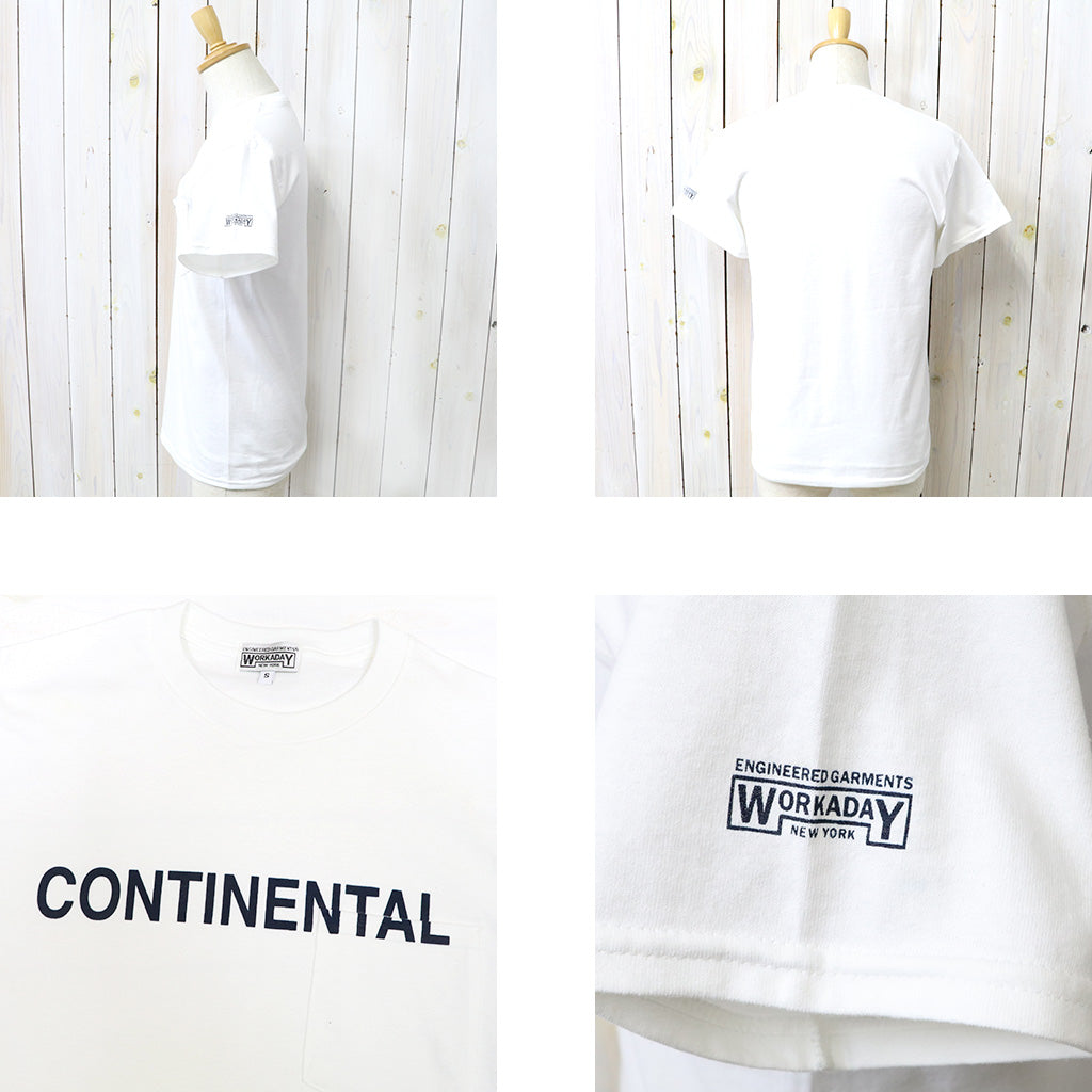 ENGINEERED GARMENTS WORKADAY : Printed S/S Tee-Continental (White)