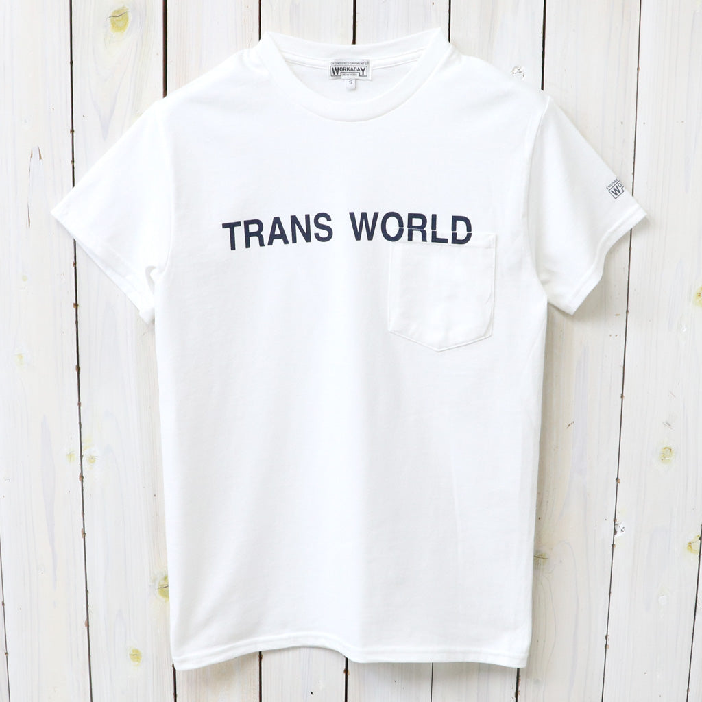 ENGINEERED GARMENTS WORKADAY : Printed S/S Tee-Trans World (White)