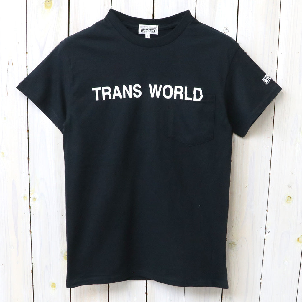 ENGINEERED GARMENTS WORKADAY : Printed S/S Tee-Trans World (Black)