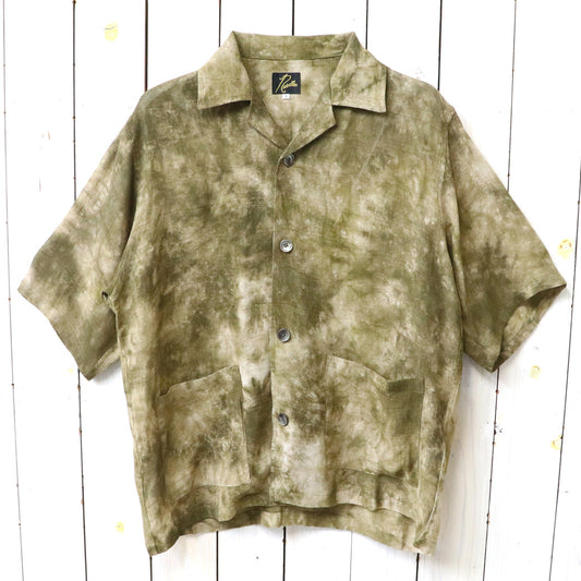 Needles : Cabana Shirt-Mesh Jacquard/Uneven Dye (Olive)
