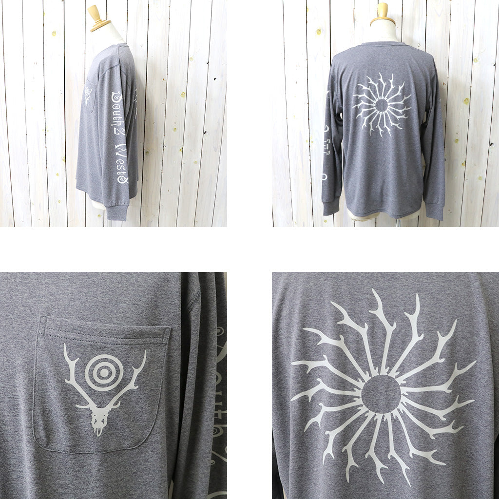 South2 West8xFoxfire : L/S Round Pocket Tee-SCORON (Grey)